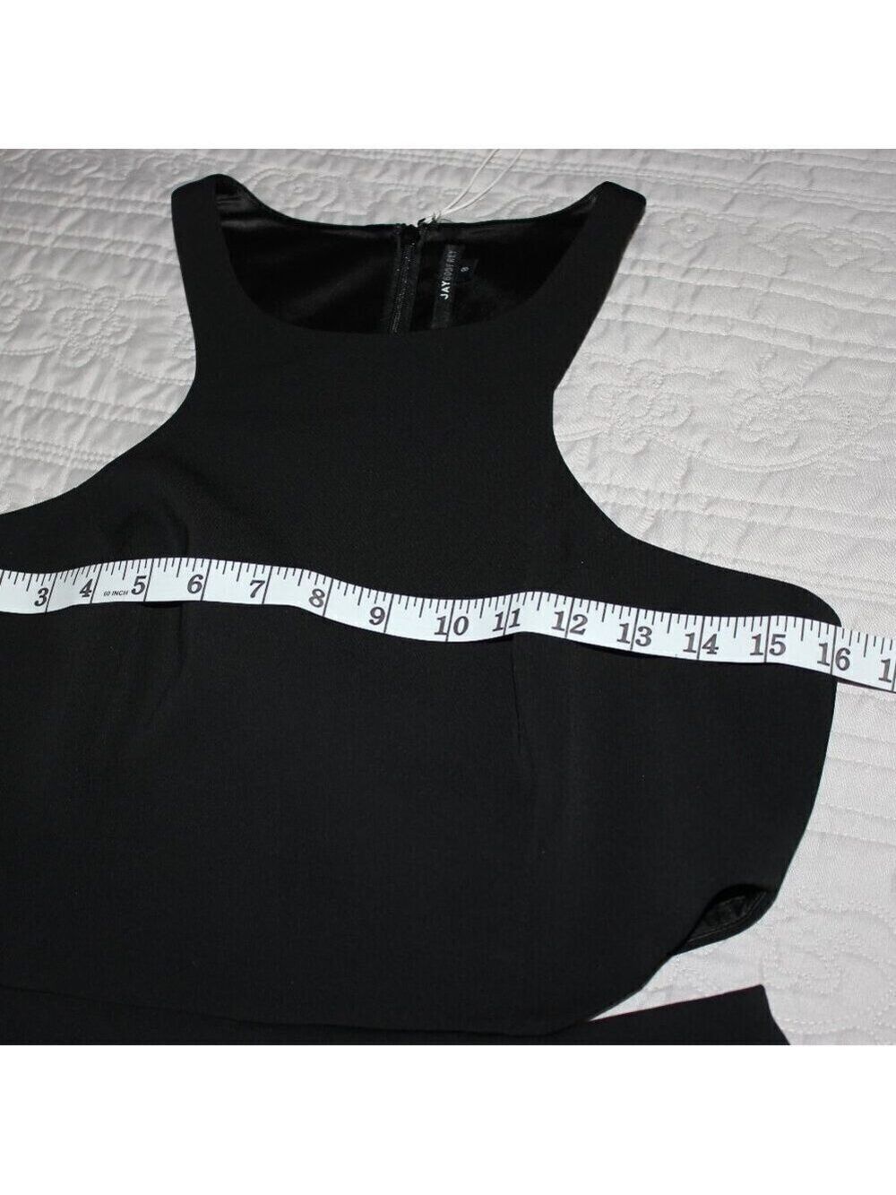 Jay Godfrey Wide Leg Jumpsuit Black Side Cutout Womens Size 8 Sophisticated EUC - Picture 9 of 12